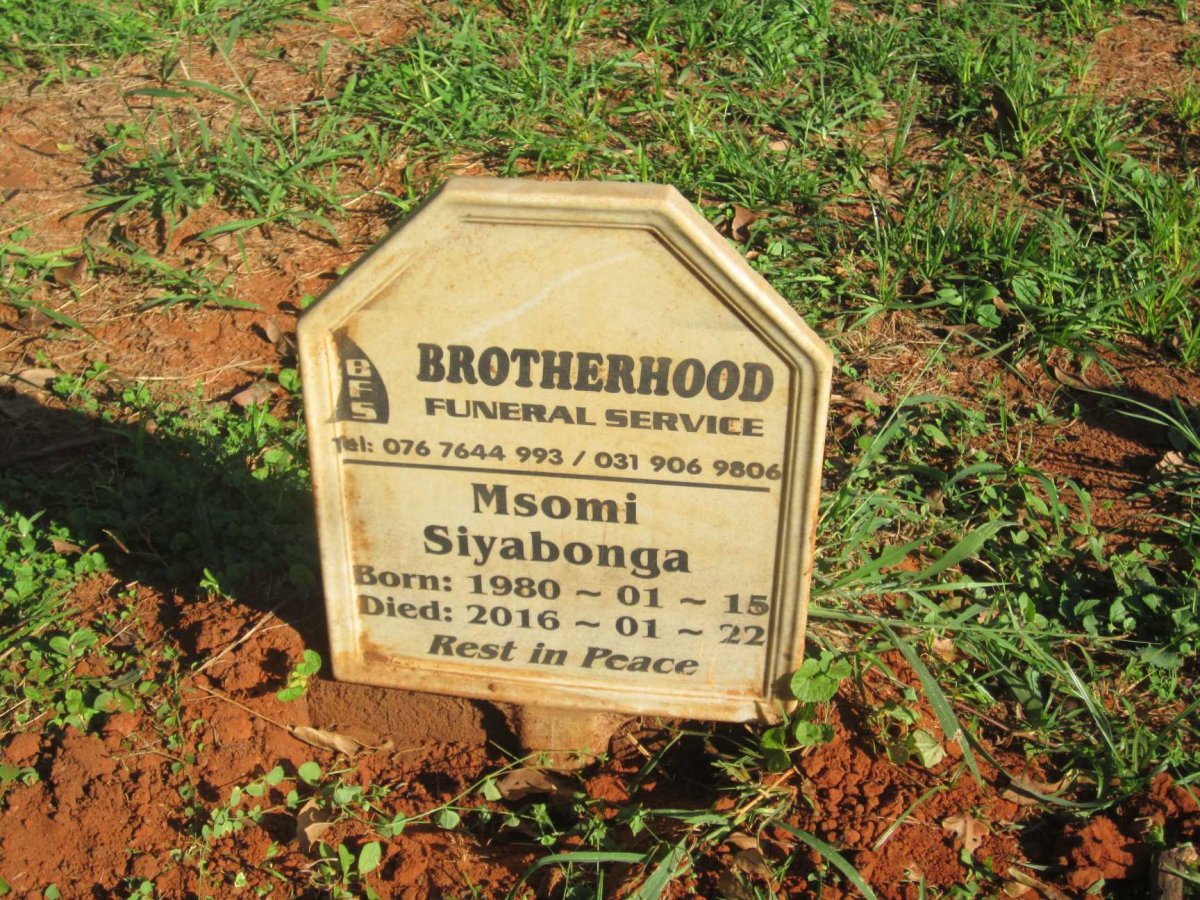 SIYABONGA Msomi 1980-2016