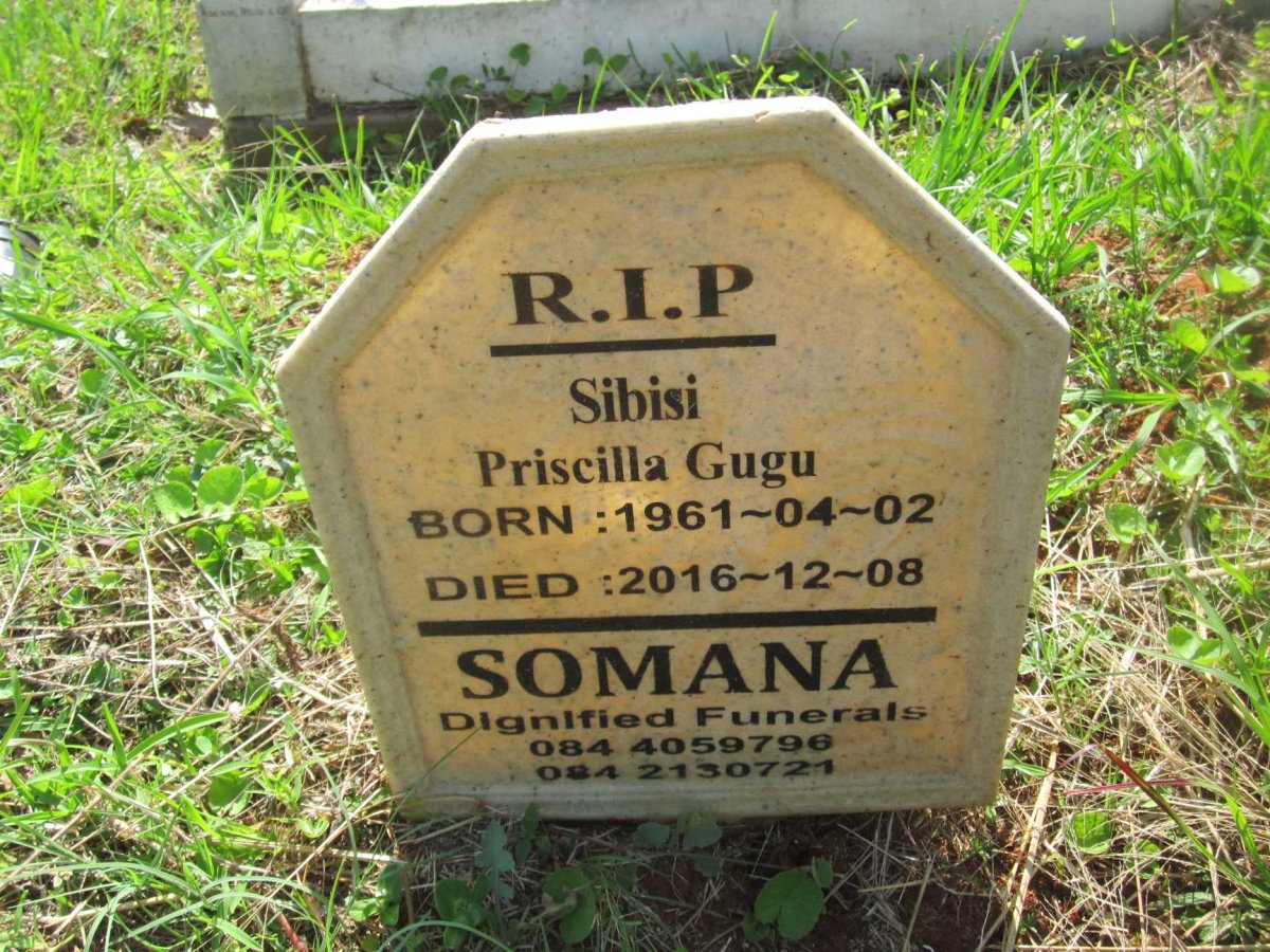 SIBISI Priscilla Gugu 1961-2016