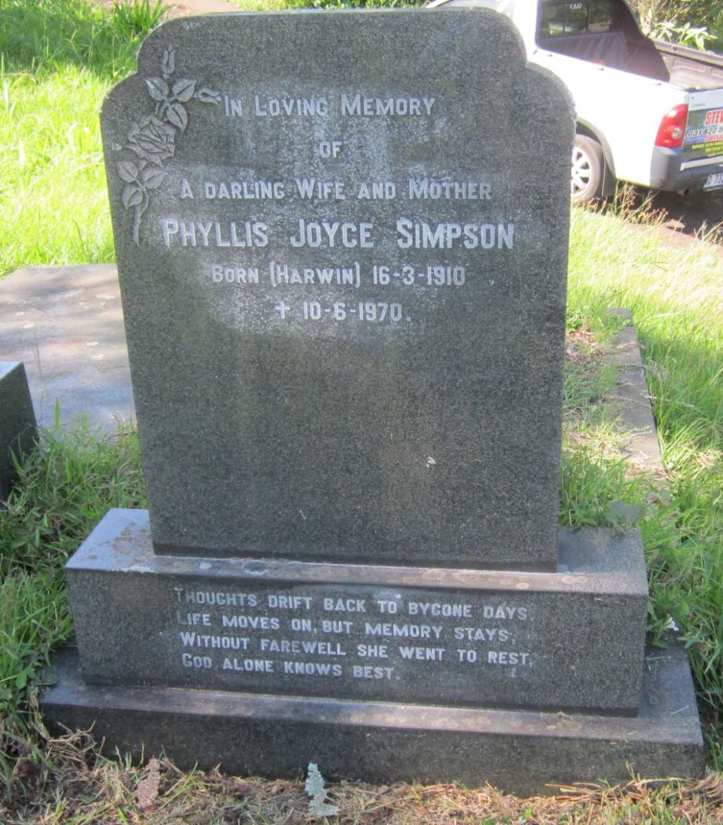 SIMPSON Phyllis Joyce nee HARWIN 1910-1970
