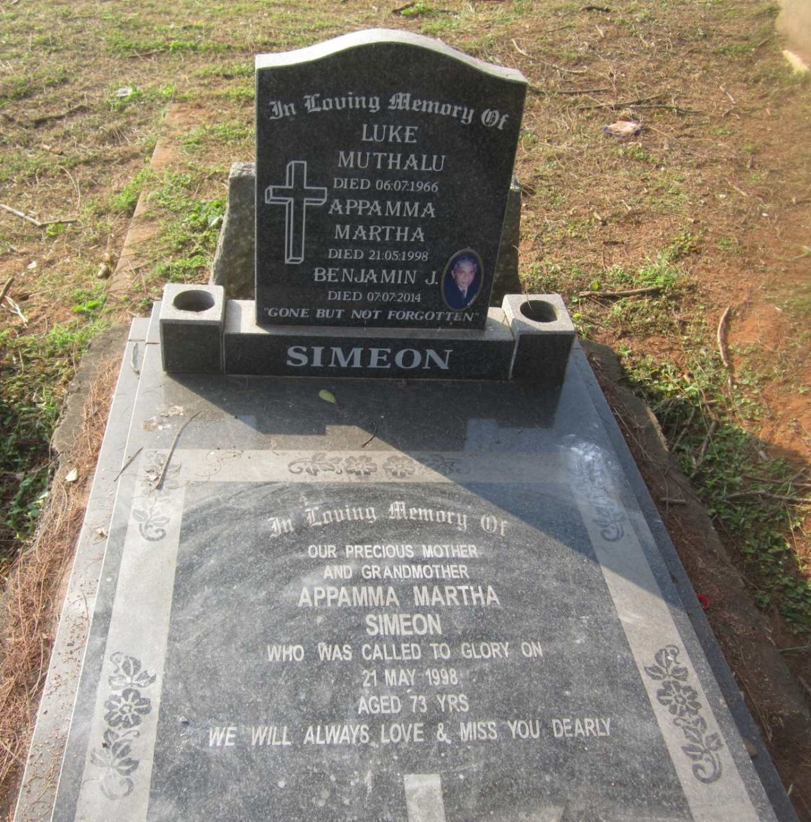 SIMEON Luke Muthalu -1966 :: SIMEON Appamma Martha -1998 :: SIMEON Benjamin J. -2014