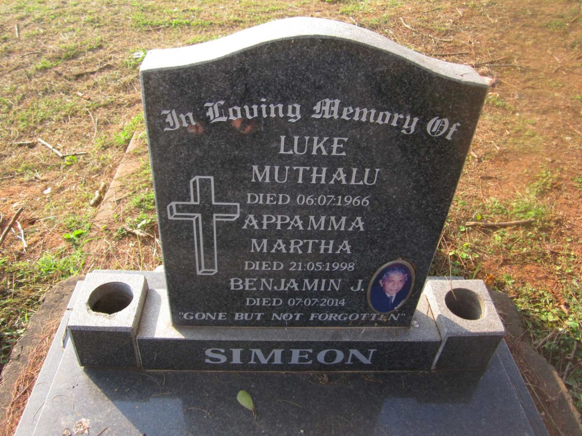 SIMEON Luke Muthalu -1966 :: SIMEON Appamma Martha -1998 :: SIMEON Benjamin J. -2014