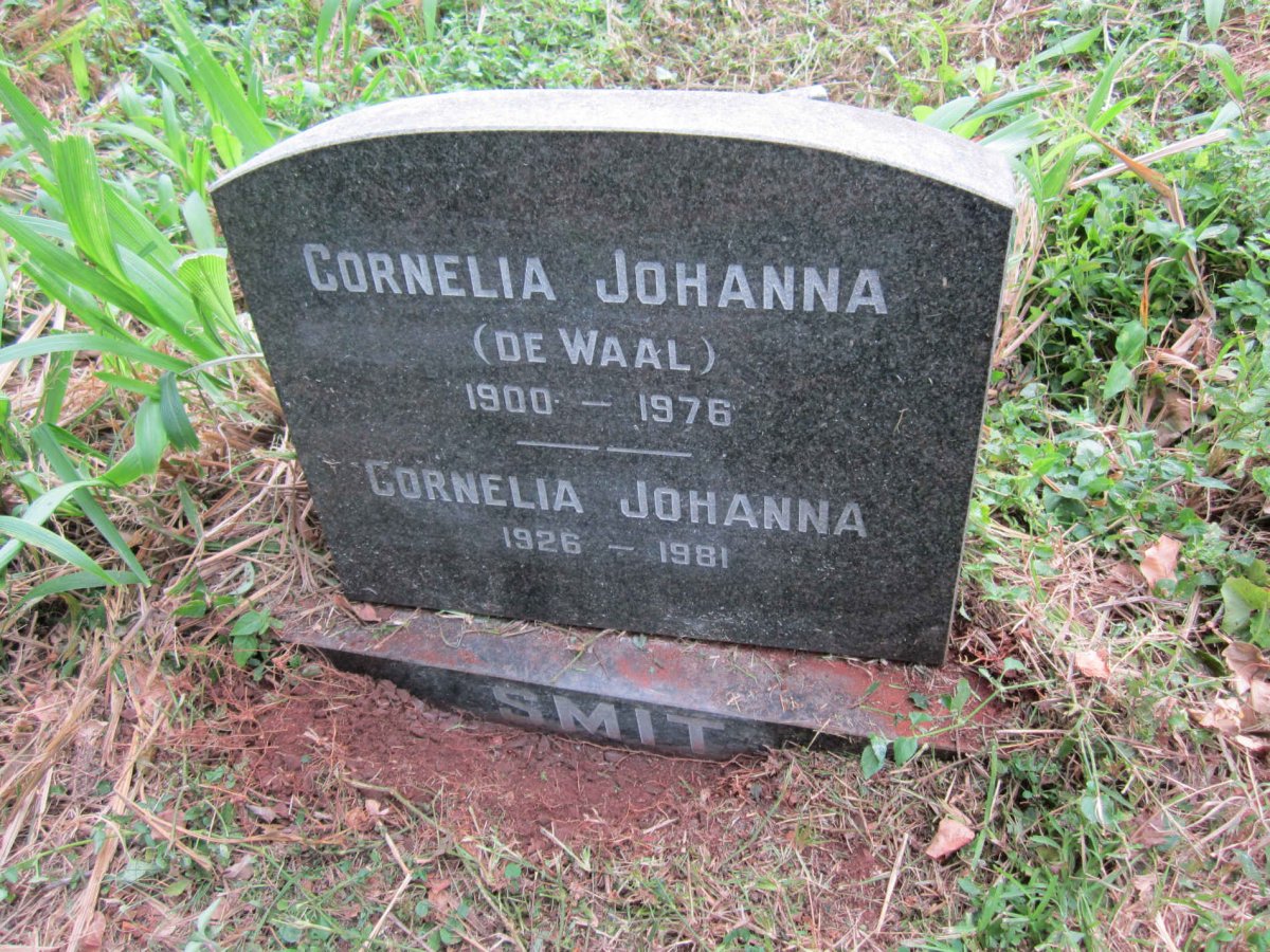SMIT Cornelia Johanna nee DE WAAL 1900-1976 :: SMIT Cornelia Johanna 1926-1981