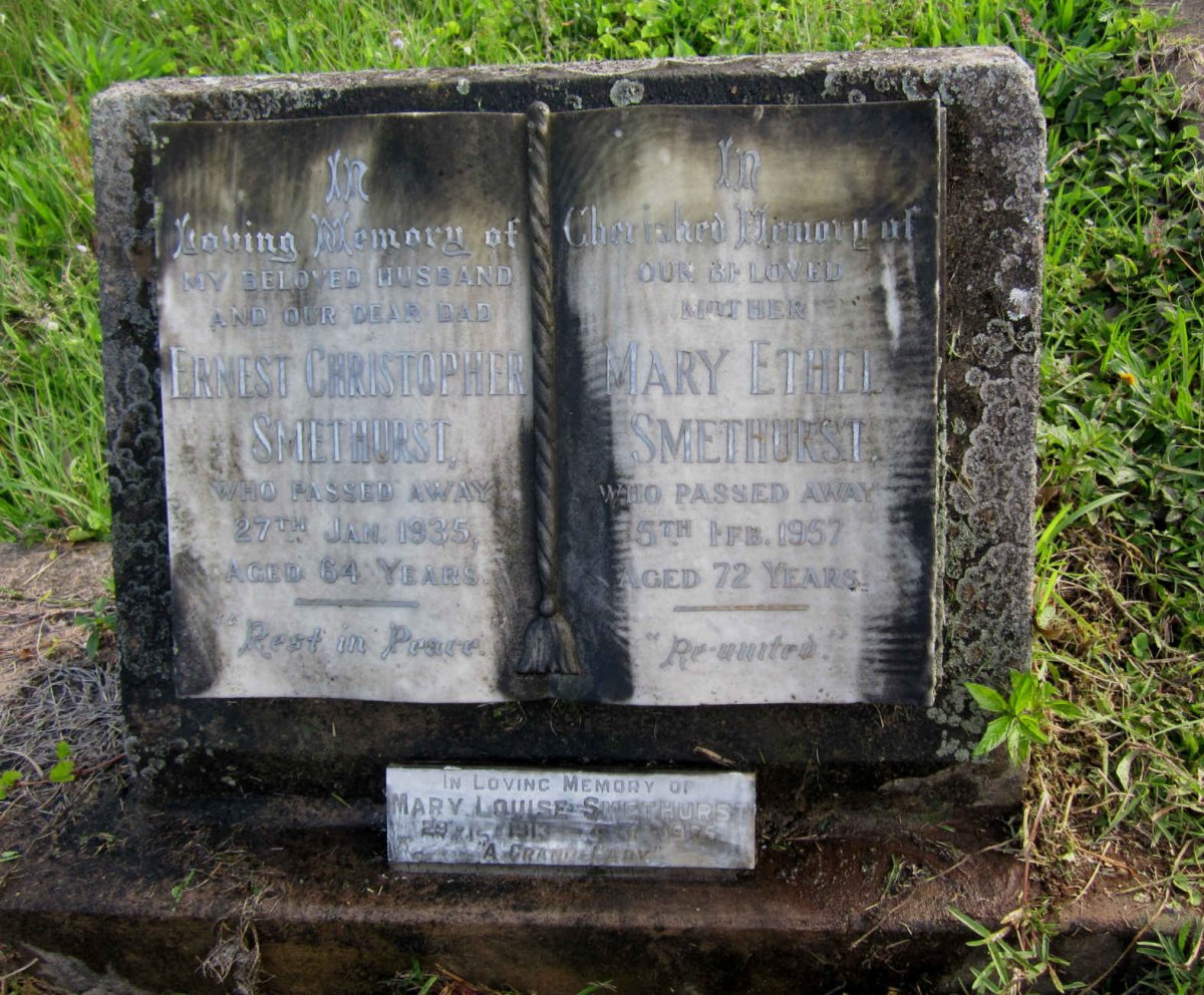 SMETHURST Ernest Christopher -1935 &amp; Mary Ethel -1957 :: SMETHURST Mary Louise 1913-1975