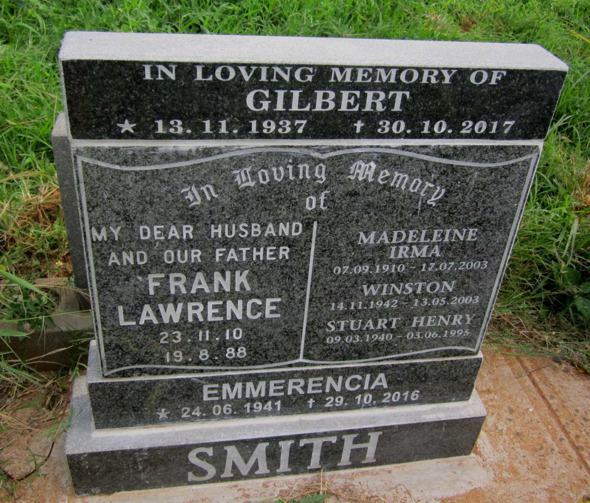 SMITH Frank Lawrence 1910-1988 :: SMITH Madeleine Irma 1910-2003 :: SMITH Gilbert 1937-2017