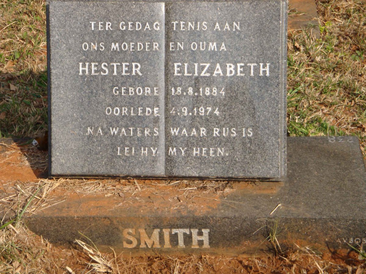 SMITH Hester Elizabeth 1884-1974