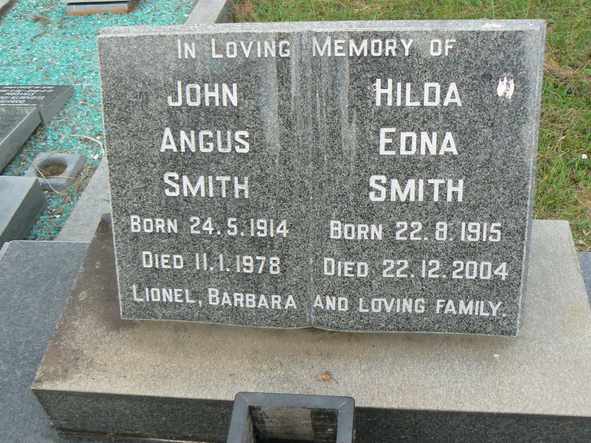 SMITH John Angus 1914-1978 &amp; Hilda Edna 1915-2004