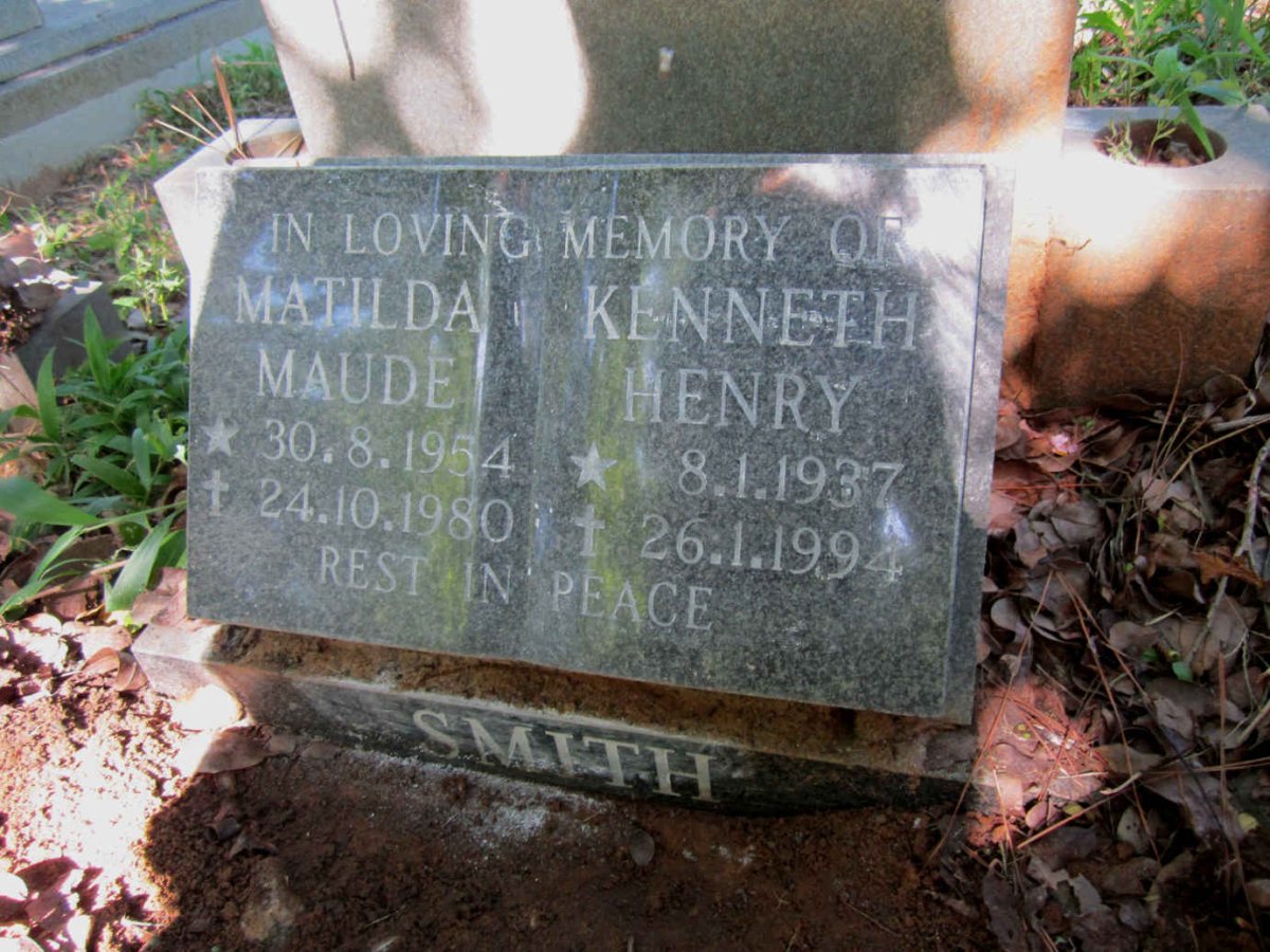 SMITH Kenneth Henry 1937-1994 :: SMITH Matilda Maude 1954-1980