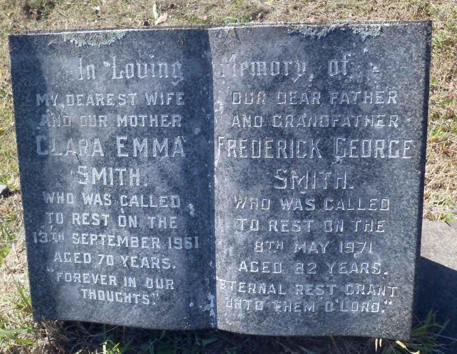 SMITH Frederick George -1971 &amp; Clara Emma -1961