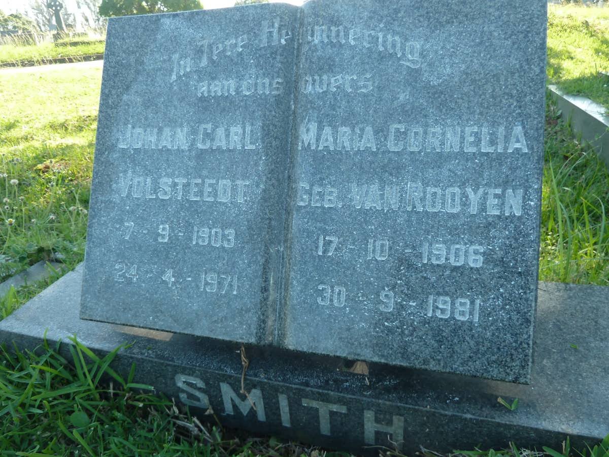 SMITH Johan Carl Volsteedt 1903-1971 &amp; Maria Cornelia van ROOYEN 1906-1981