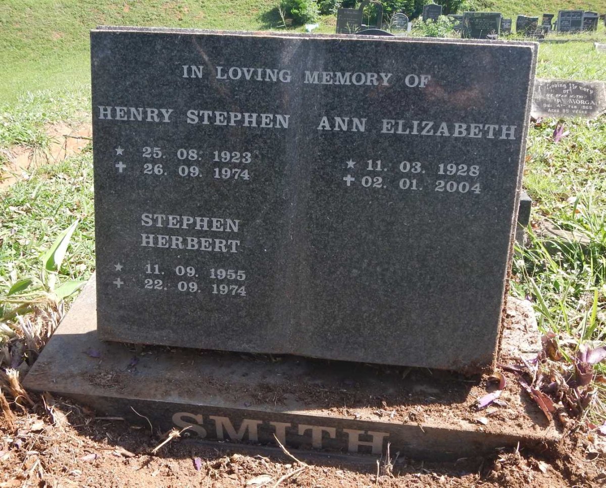 SMITH Henry Stephen 1923-1974 :: SMITH Ann Elizabeth 1928-2004 :: SMITH Stephen Herbert 1955-1974