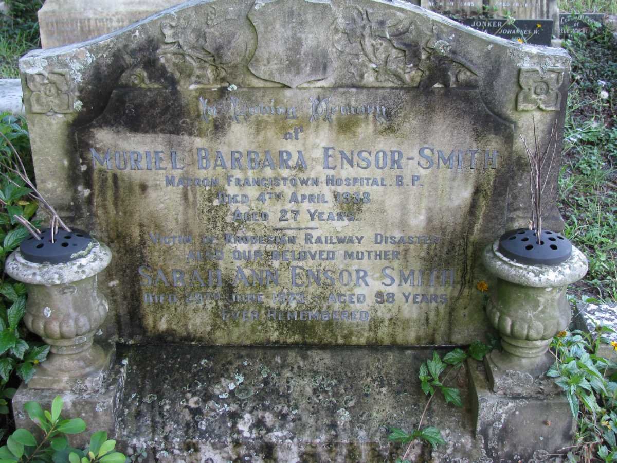 SMITH Sarah Ann, ENSOR -1973 :: ENSOR-SMITH Muriel Barbara -1938