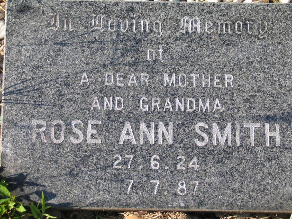 SMITH Rose Ann 1924-1987