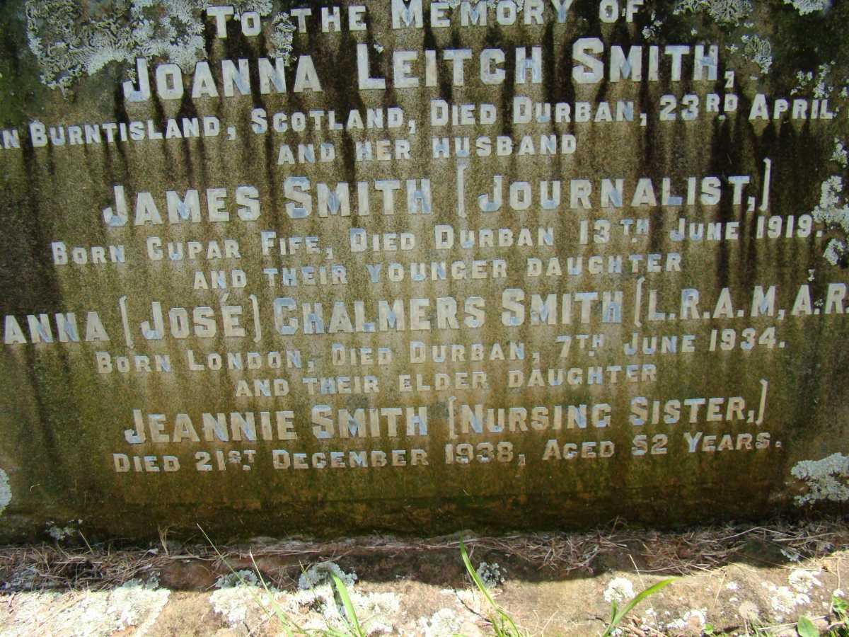 SMITH James -1919 &amp; Joanna Leitch  -1911 :: SMITH Joanna Chalmers -1934 :: SMITH Jeannie -1938