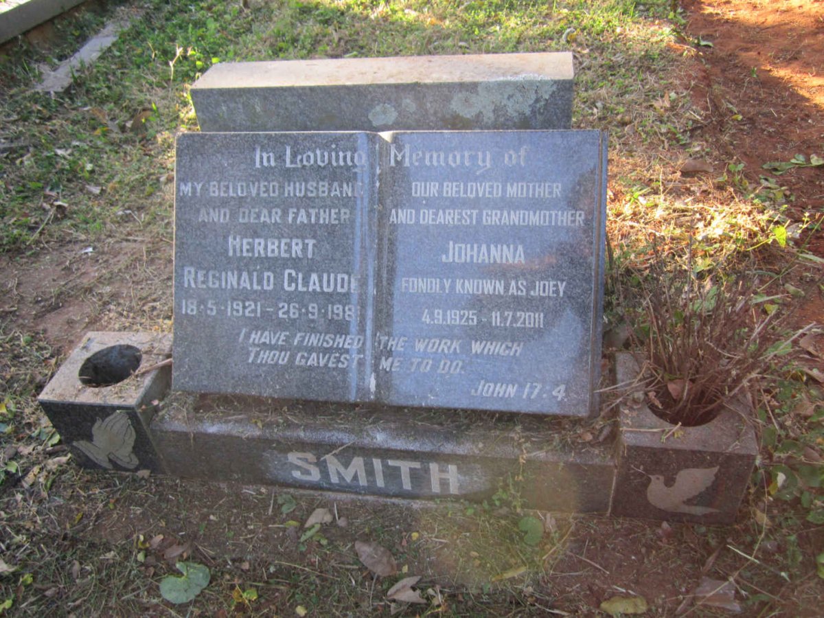SMITH Herbert Reginald Claude 1921-1981 &amp; Johanna 1925-2011