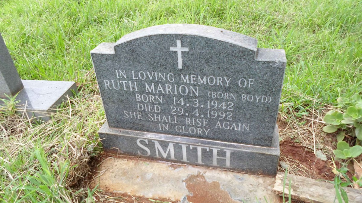 SMITH Ruth Marion nee BOYD 1942-1992
