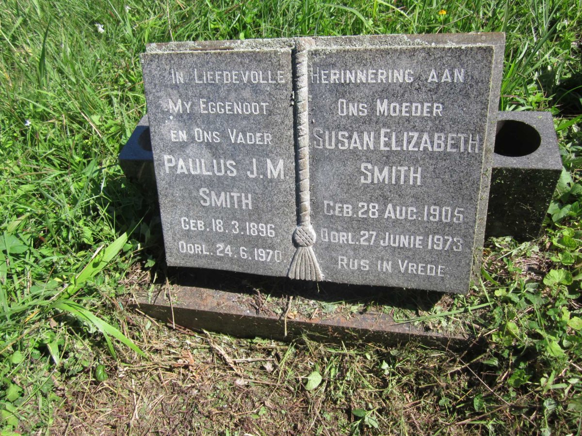 SMITH Paulus J.M. 1896-1970 &amp; Susan Elizabeth 1905-1973