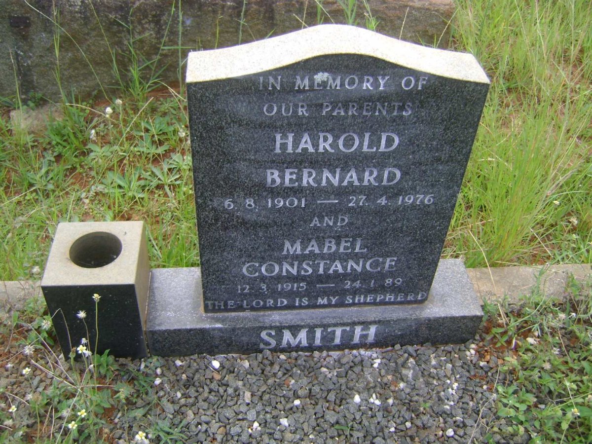 SMITH Harold Bernard 1901-1976 &amp; Mabel Constance 1915-1989