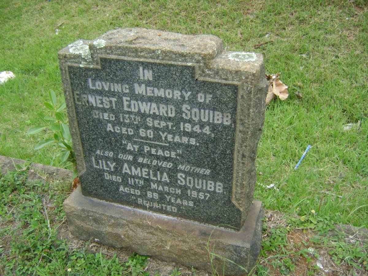 SQUIBB Ernest Edward -1944 &amp; Lily Amelia -1957