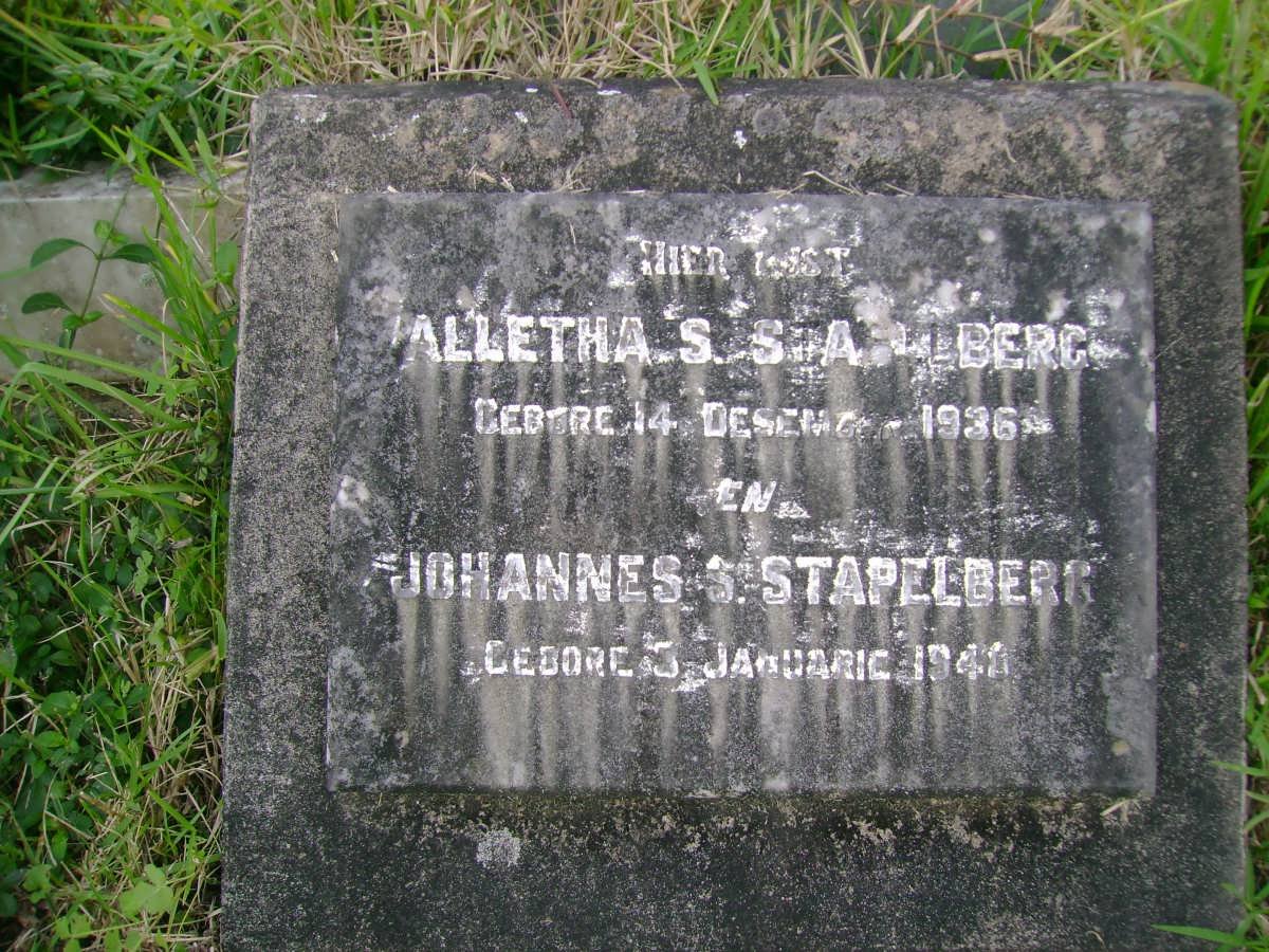 STAPELBERG Johannes -1940 &amp; Valletha S. -1936