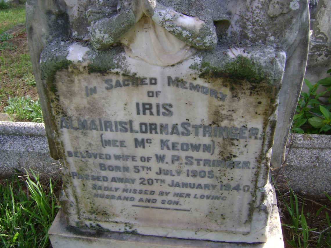 STRINGER Alma Iris Lorna nee Mc KEOWN 1905-1940