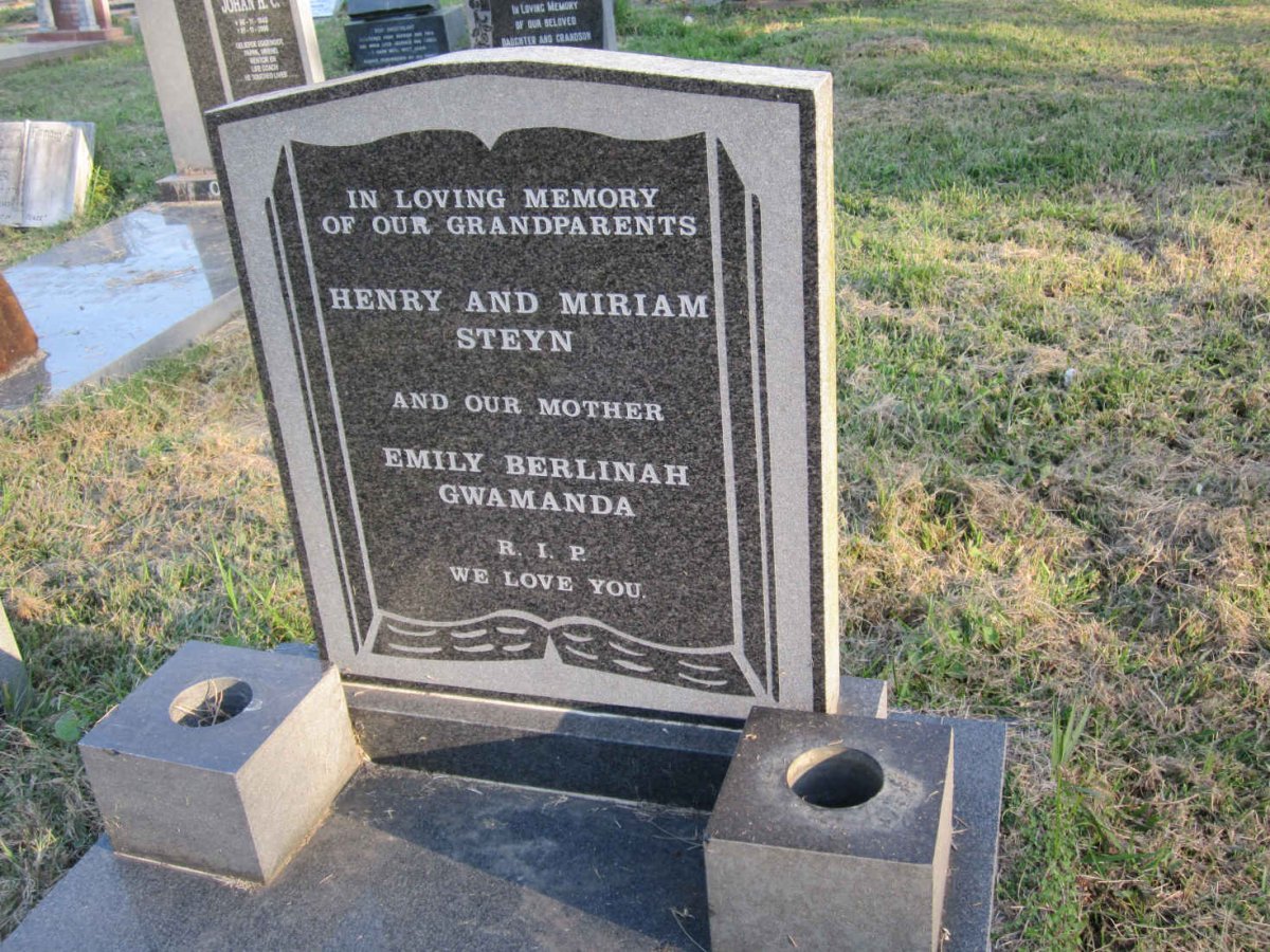STEYN Henry Seroko -1983 &amp; Miriam -1973 :: GWAMANDA Emily Berlinah
