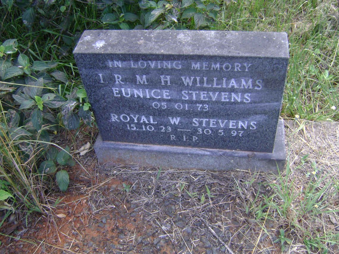 STEVENS I.R.M.H. Eunice Williams -1973 :: STEVENS Royal W. 1923-1997