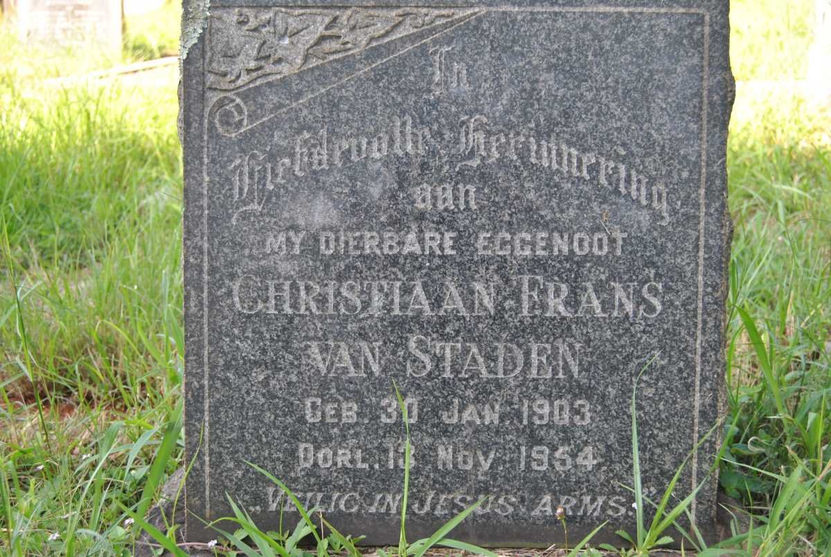 STADEN Christiaan Frans, van 1903-1954