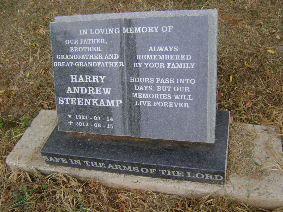 STEENKAMP Harry Andrew 1921-2012