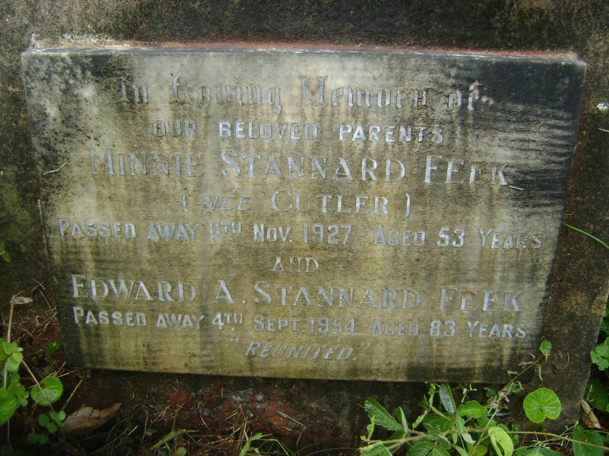 STANNARD FEEK Edward A. -1954 &amp; Minnie CUTLER -1927