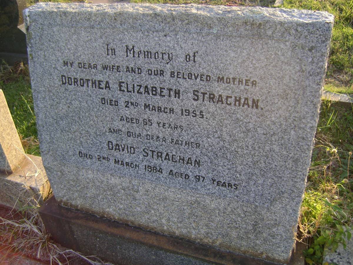 STRACHAN David -1984 &amp; Dorothea Elizabeth -1955
