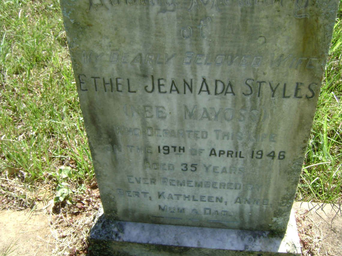 STYLES Ethel Jean Ada nee MAYOSS -1946