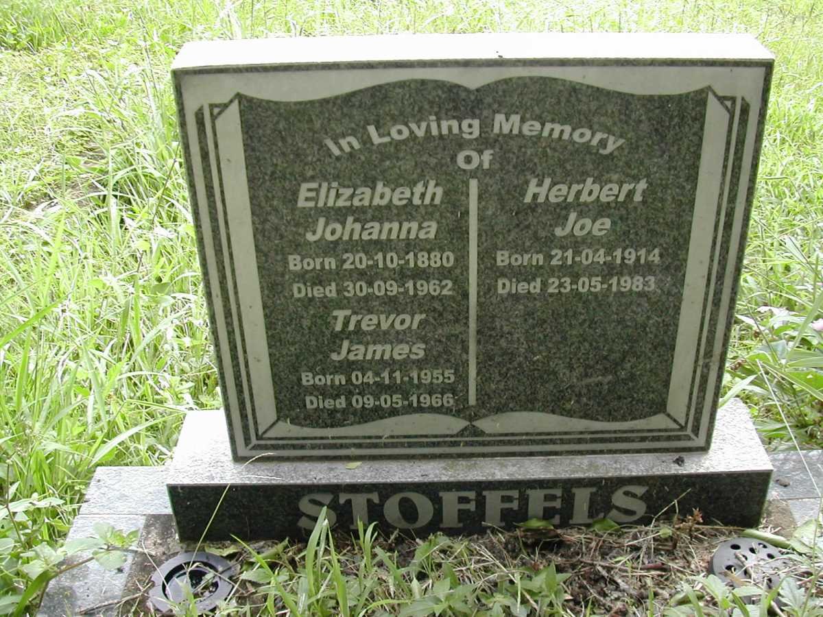 STOFFELS Elizabeth Johanna 1880-1962 :: STOFFELS Herbert Joe 1914-1983 :: STOFFELS Trevor James 1955-1966