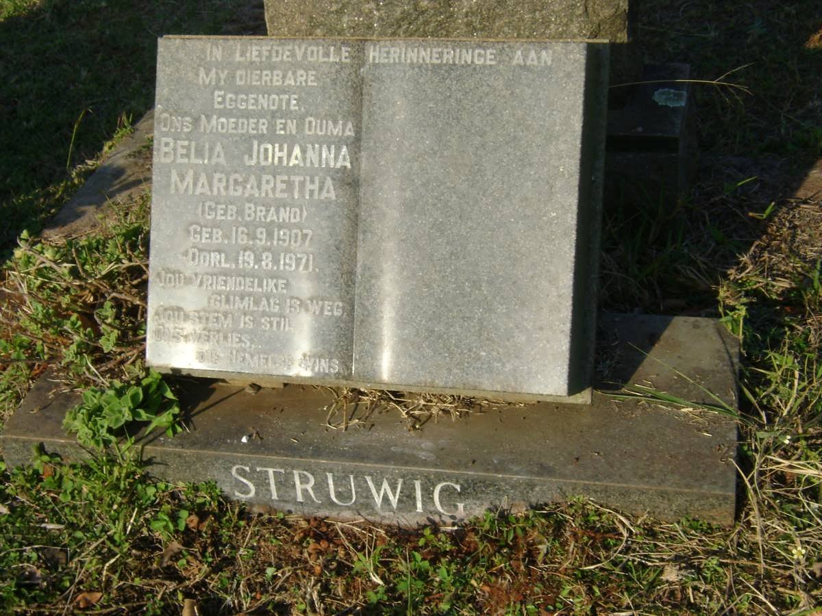 STRUWIG Belia Johanna Margaretha nee BRAND 1907-1971