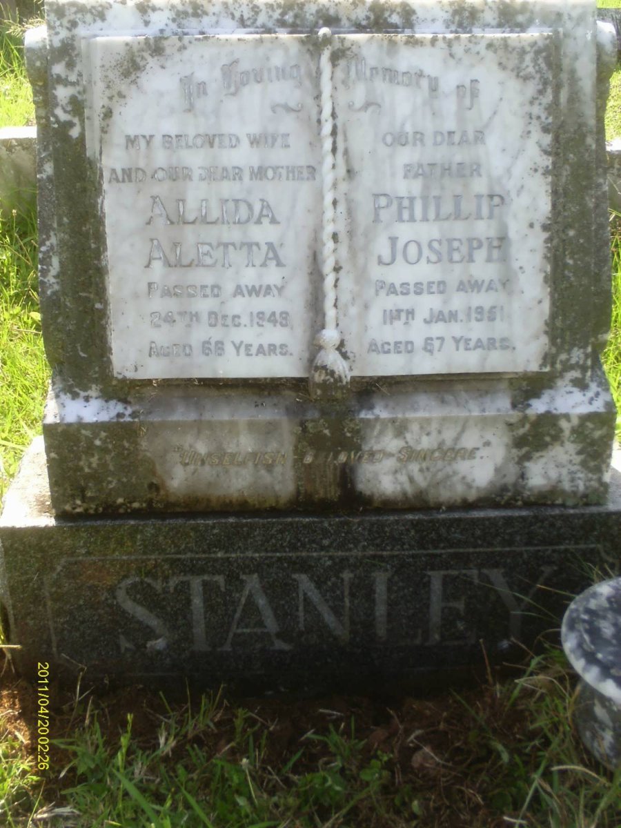 STANLEY Phillip Joseph -1951 &amp; Allida Aletta -1949