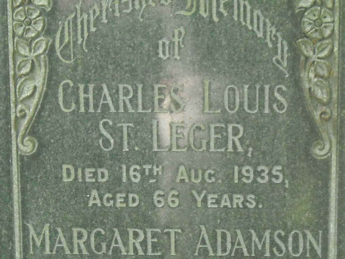 ST. LEGER Charles Louis -1935 &amp; Margaret Adamson -1938