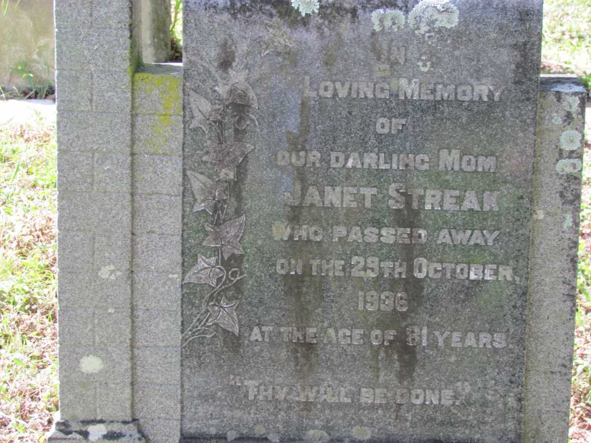 STREAK Janet -1936 :: CLINE Rubina Margaret 1975