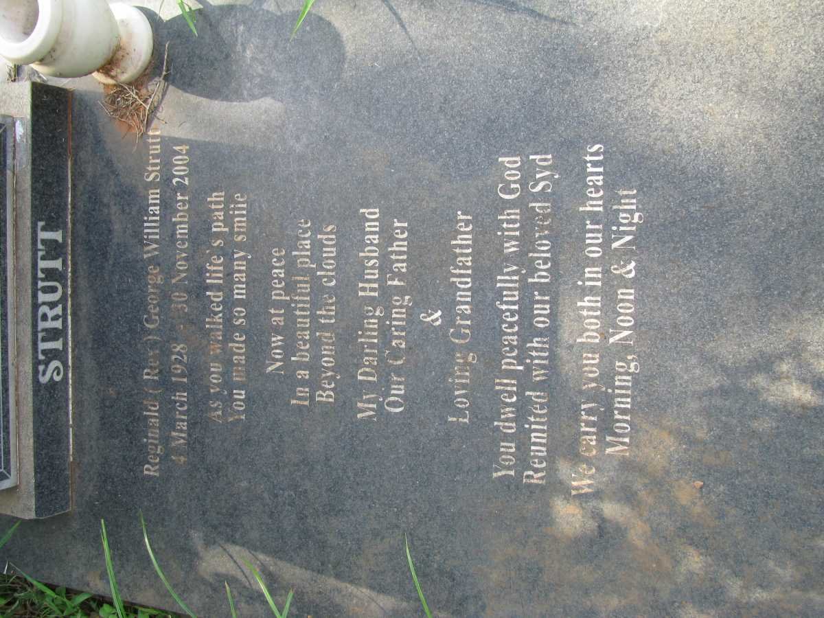 STRUTT Reginald George William 1928-2004 :: Sydney Robert Anthony 1964-1992 :: STRUTT Sydney Robert 1905-1981