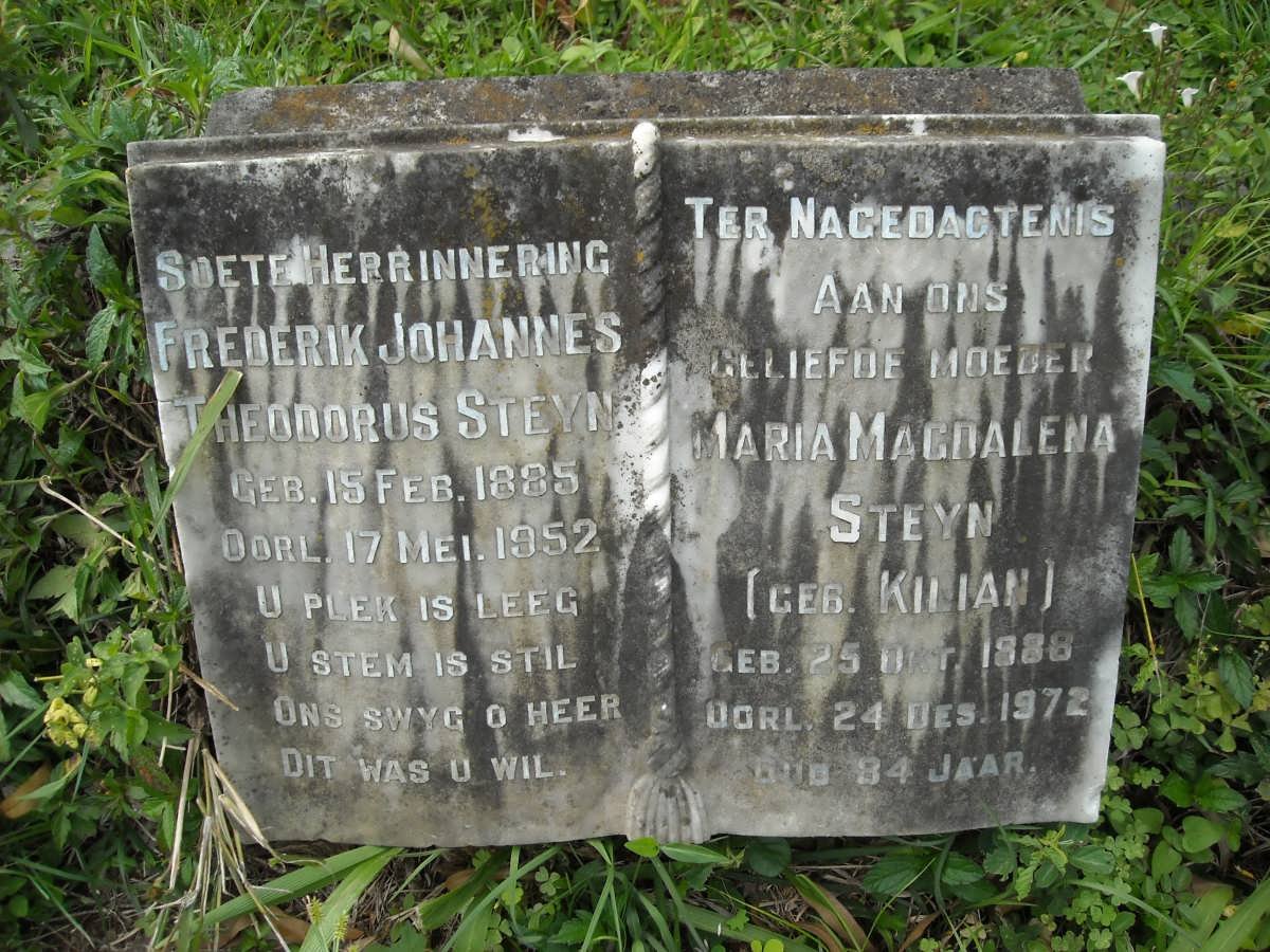 STEYN Frederik Johannes Theodorus 1885-1952 &amp; Maria Magdalena KILIAN 1888-1972
