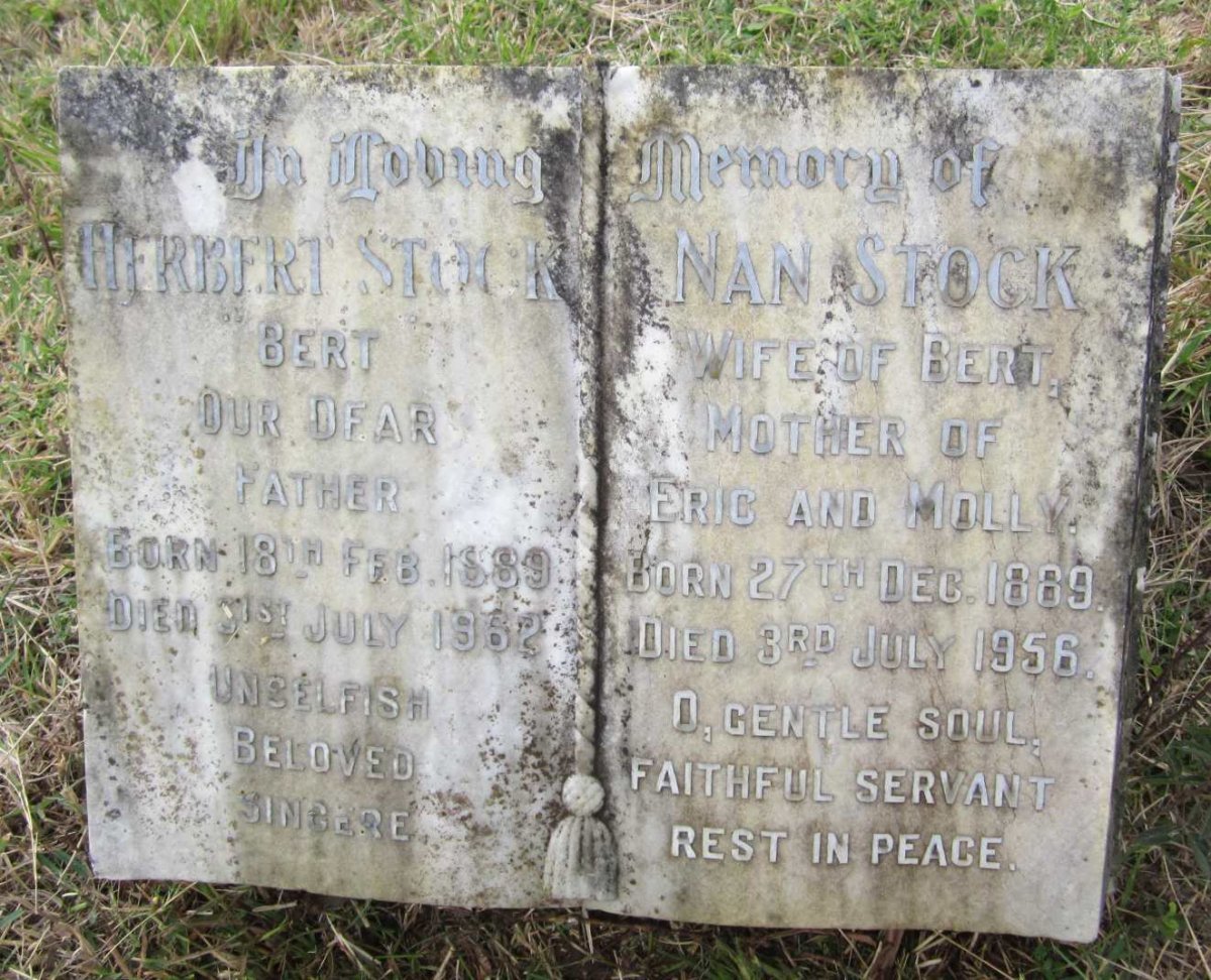 STOCK Herbert 1889-1962 &amp; Hannah 1889-1956