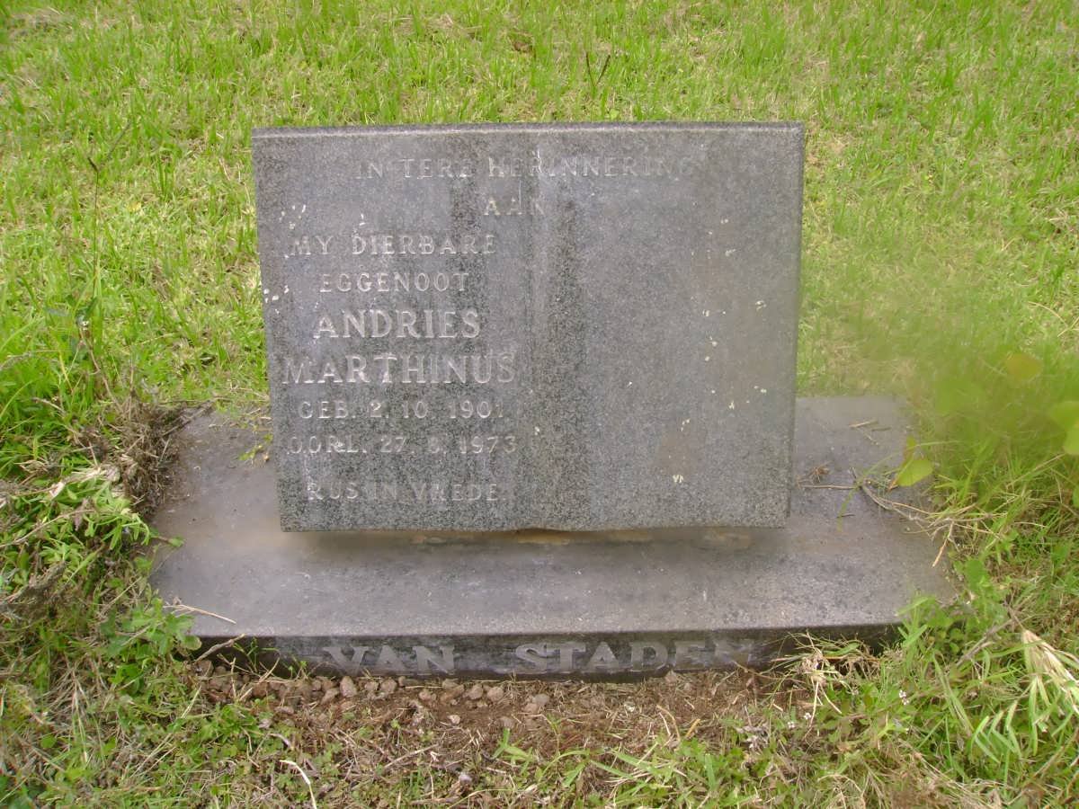 STADEN Andries Marthinus, van 1901-1973