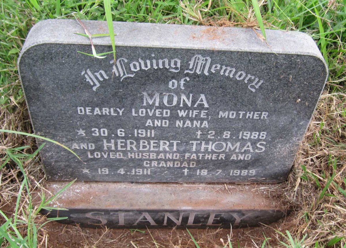 STANLEY Herbert Thomas 1911-1989 &amp; Mona 1911-1988