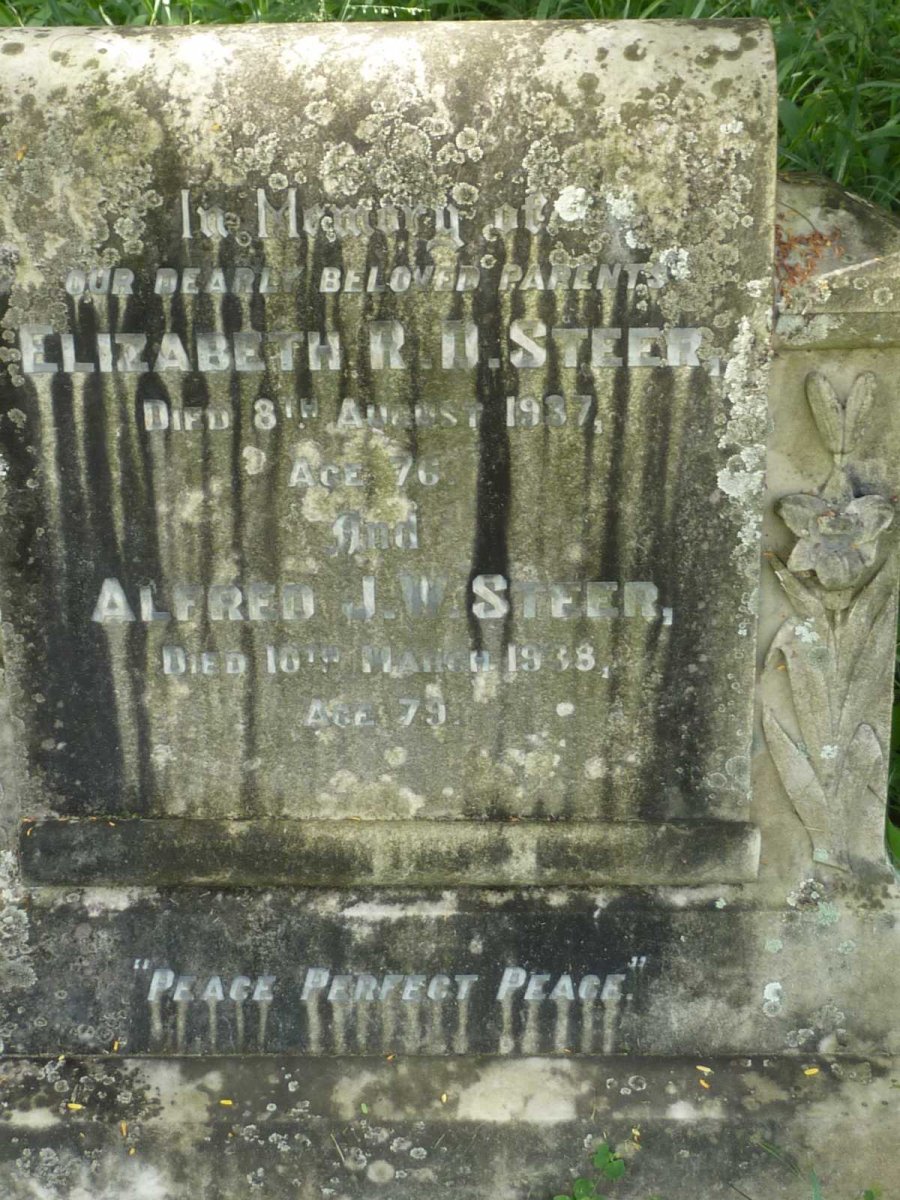 STEER Alfred J. -1938 &amp; Elizabeth R.D. -1937