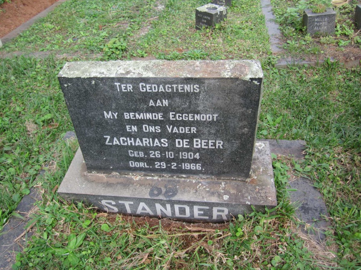 STANDER Zacharias de Beer 1904-1966