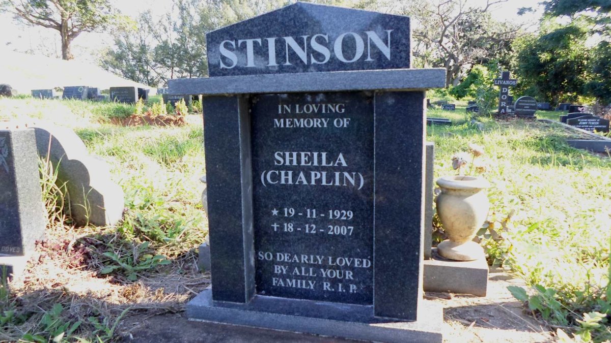STINSON Sheila CHAPLIN 1929-2007