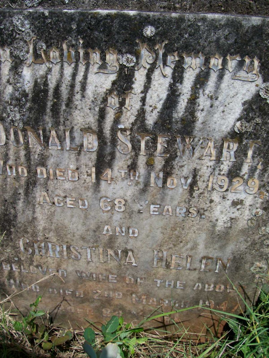 STEWART Donald -1929 &amp; Christina Helen -1947