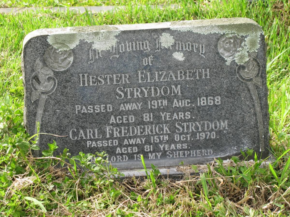 STRYDOM Carl Frederick -1970 &amp; Hester Elizabeth -1968