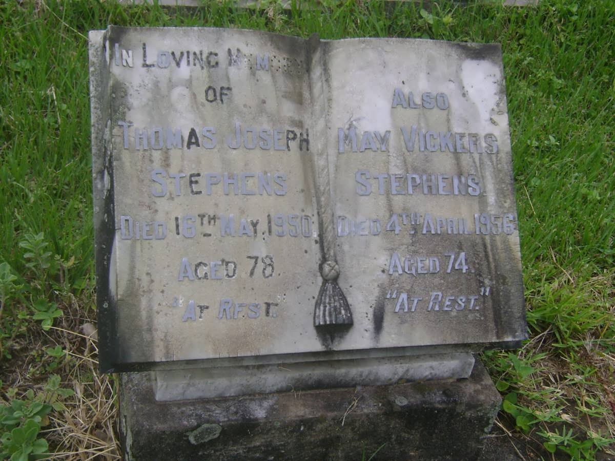 STEPHENS Thomas Joseph -1950 &amp; May Vickers -1956