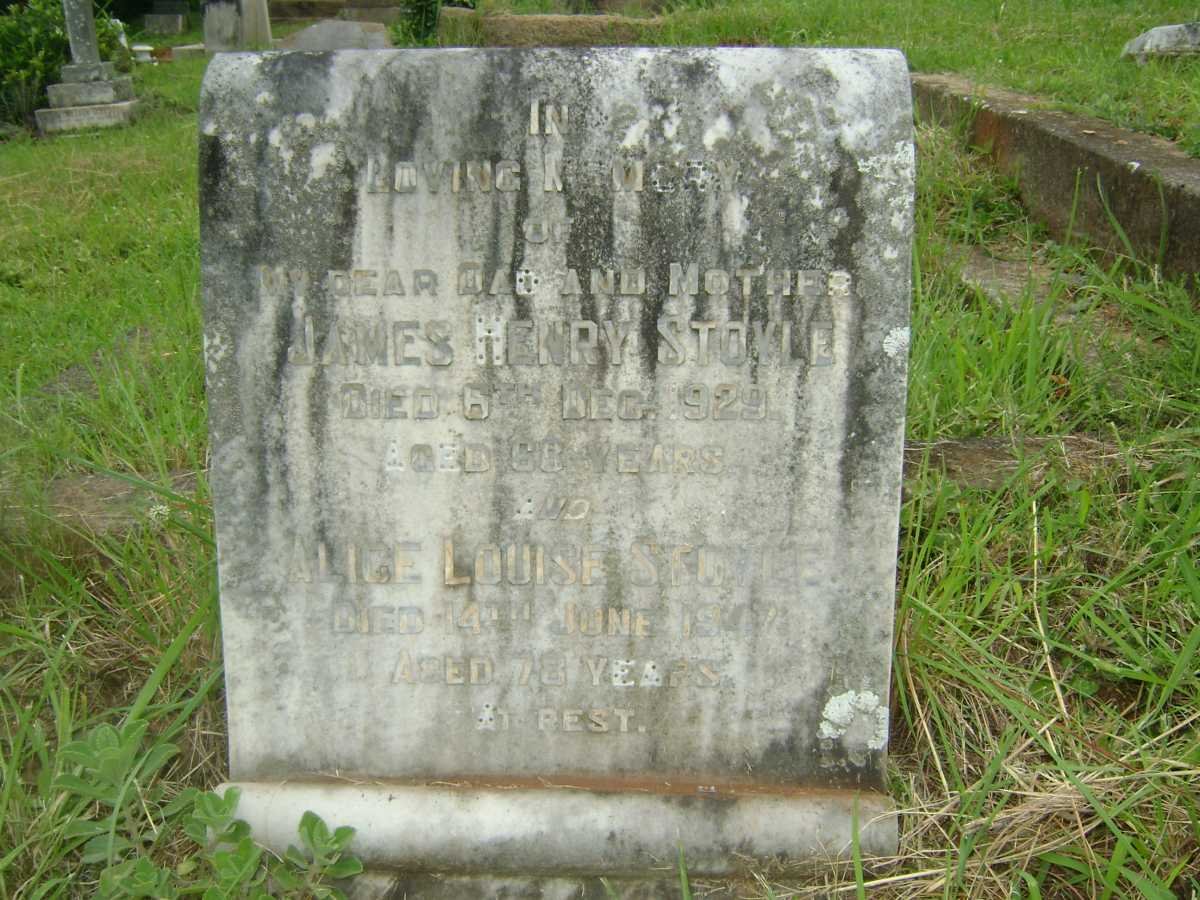 STOYLE James Henry -1929 &amp; Alice Louise -1947