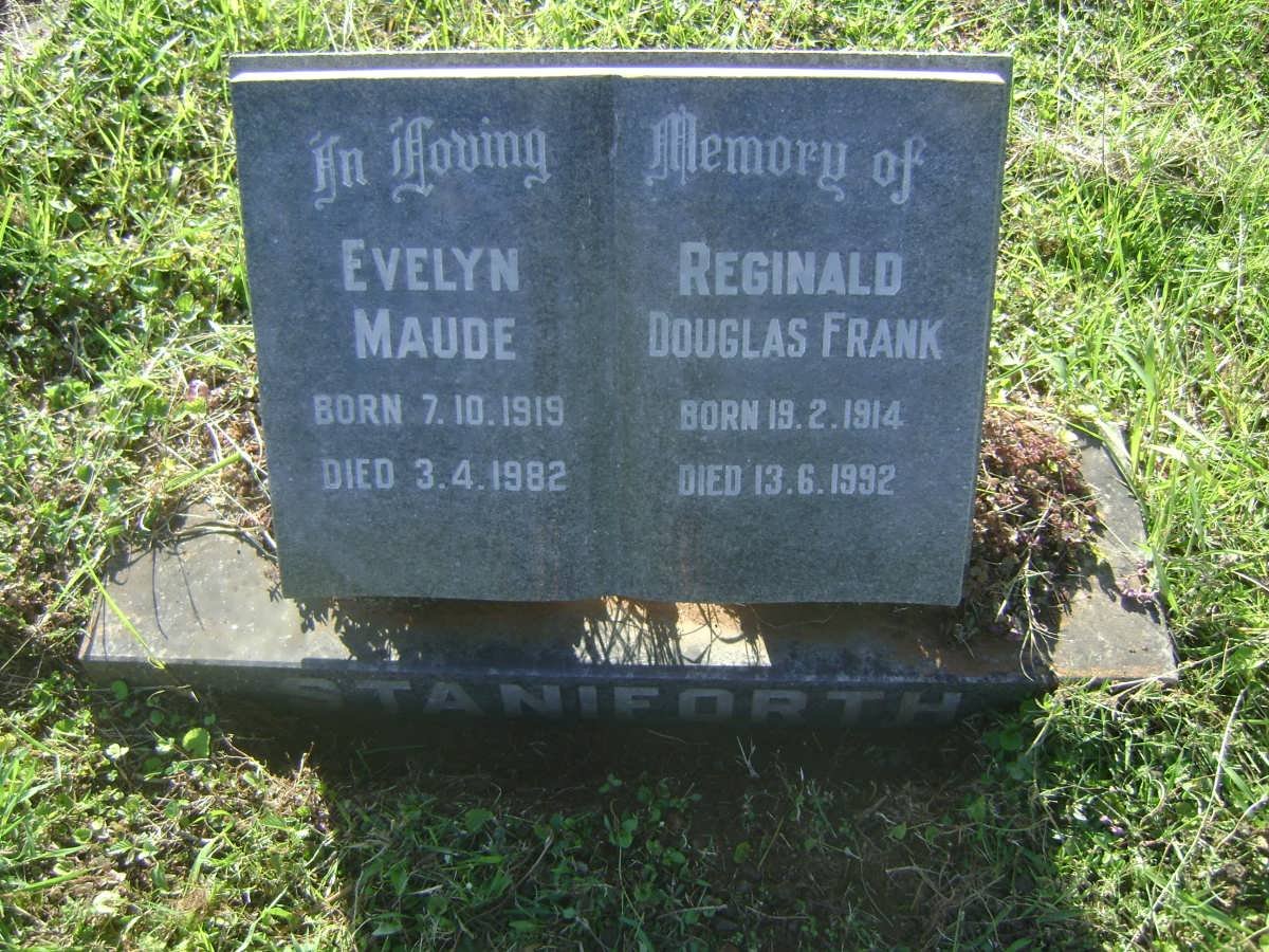 STANIFORTH Reginald Douglas Frank 1914-1992 &amp; Evelyn Maude 1919-1982