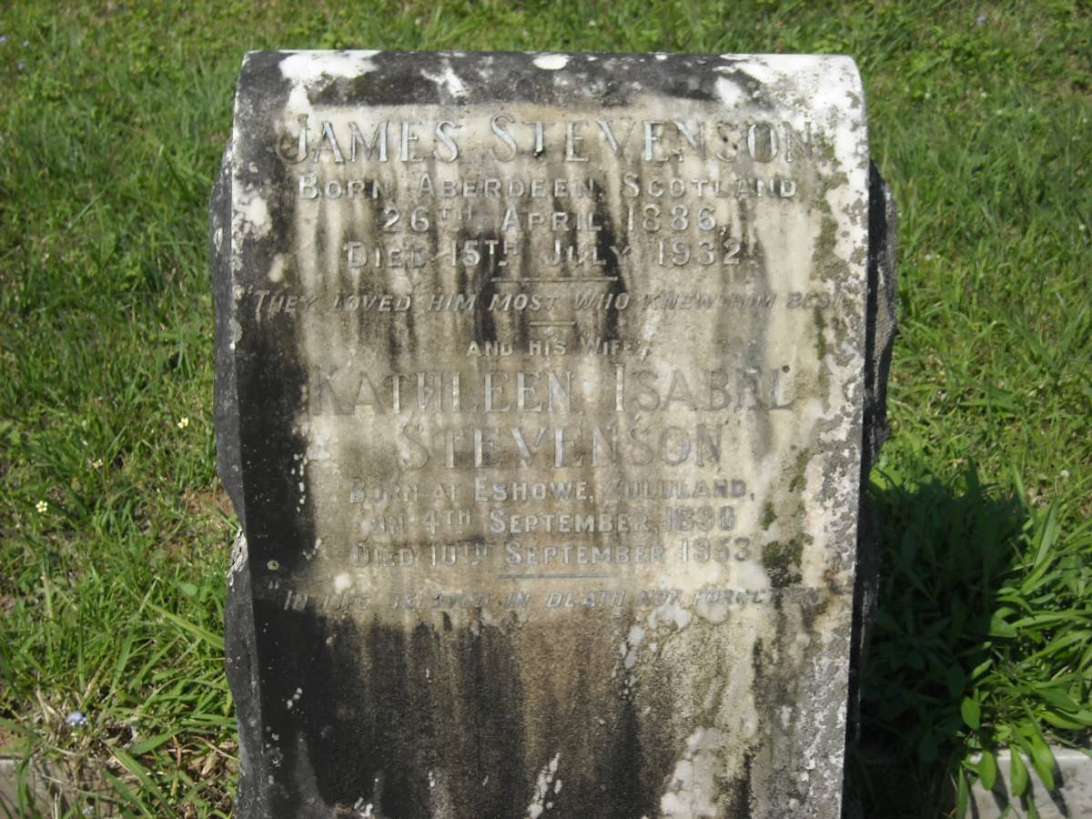STEVENSON James 1886-1932 &amp; Kathleen Isabel 1890-1953